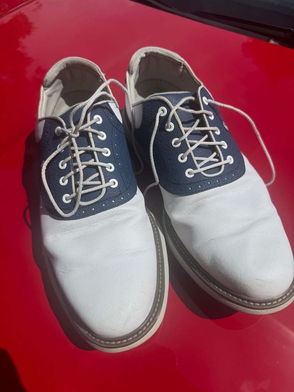 FootJoy Traditions Men's Golf Shoes White Navy Blue